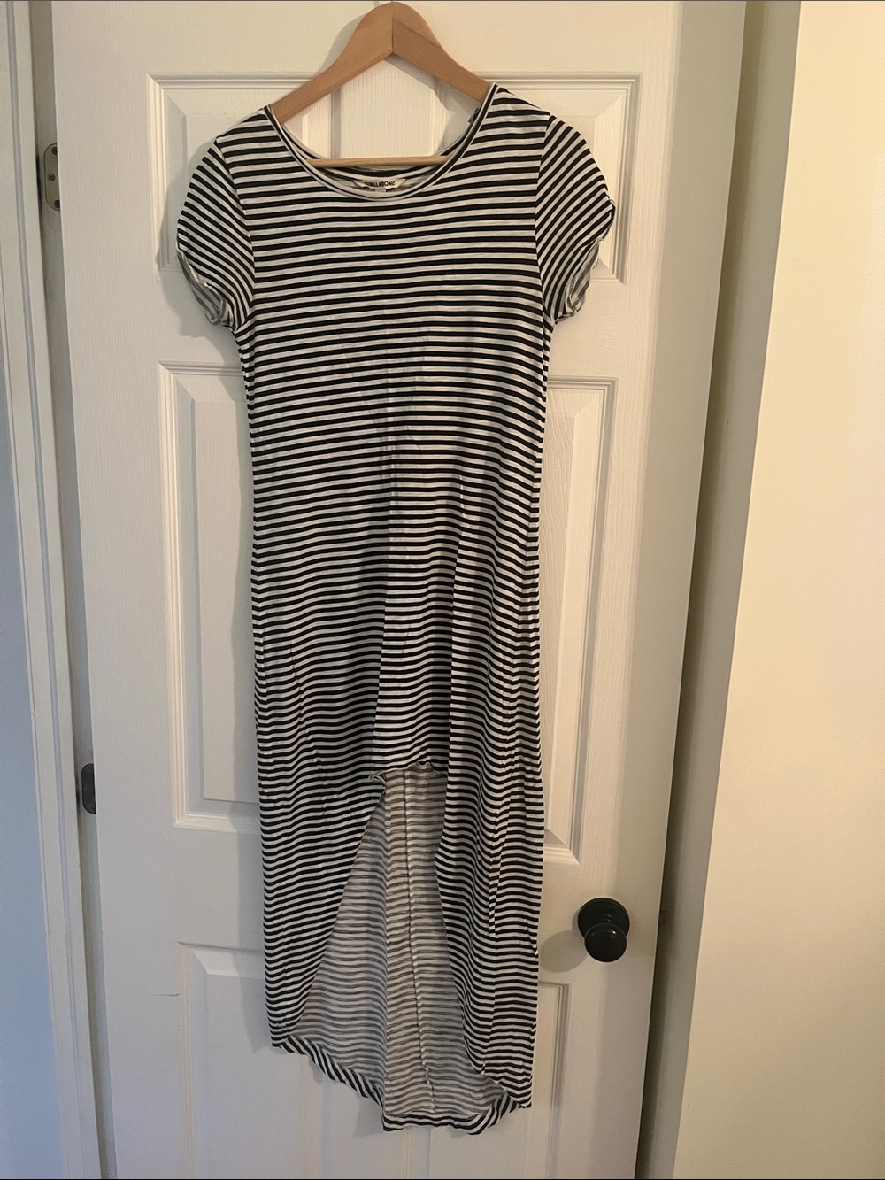 Billabong Black and White Striped High-Low Dress